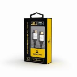 Cabluri & Adaptoare - Cablu video Gembird HDMI High Speed cu Ethernet, Select Plus Series, 4K, 1m, Negru (CCB-HDMIL-1M)