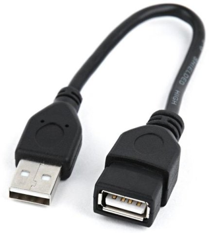 Retelistica - Cablu prelungitor USB 2.0 Gembird, Tip A tată la Tip A mamă, 0.15m, Negru (CCP-USB2-AMAF-0.15M)