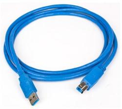 Cabluri & Adaptoare - Cablu de date și încărcare USB 3.0 Gembird High End, USB-A tată la USB-B tată, 1.8m, Albastru (CCP-USB3-AMBM-6)