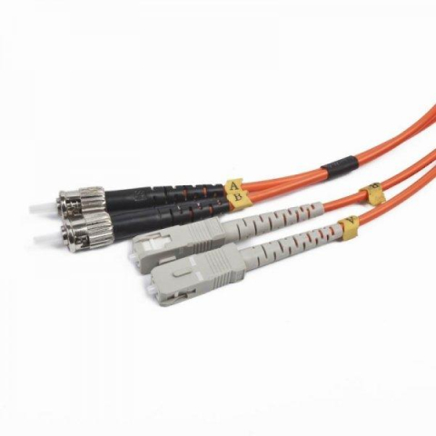 Cabluri retea - Patchcord Fibră Optică GEMBIRD, ST-SC, Duplex, OM2, 2m