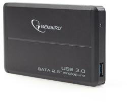 Carcase HDD externe - Rack extern Gembird pentru HDD/SSD 2.5", USB 3.0, Aluminiu, Negru (EE2-U3S-2)