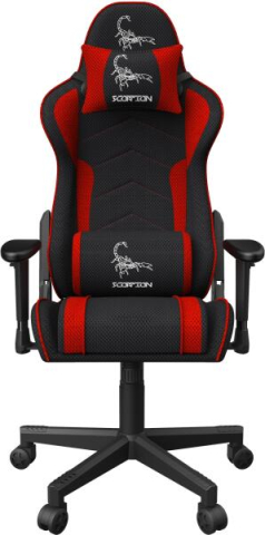 Scaune de gaming - Scaun de gaming Gembird Scorpion, Negru / Roșu (Black / Red Mesh)