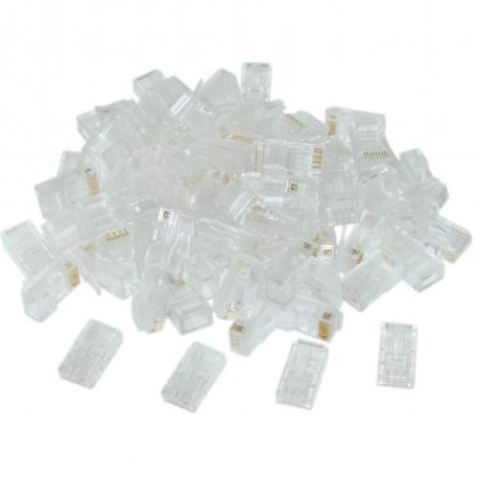 Conectori & mufe retea - Mufe RJ45 GEMBIRD, neecranate, pentru cabluri Cat. 6 (Set 100 buc.)