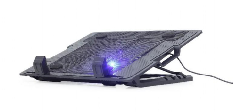 Laptopuri - Stand răcire laptop Gembird NBS-1F17T-01, 17", 1 Ventilator, Negru