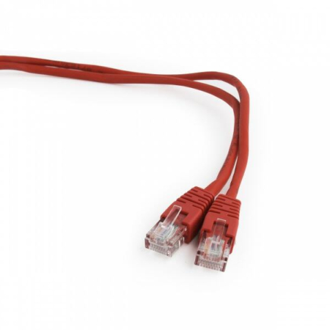 Cabluri retea - Cablu de retea patchcord GEMBIRD UTP Cat. 5e, 1m, Rosu (PP12-1M/R)