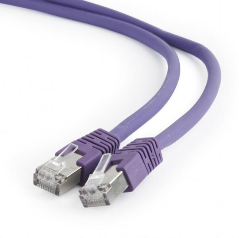 Cabluri retea - Cablu de retea GEMBIRD S/FTP Cat. 6A, 1m, Mov (Violet)