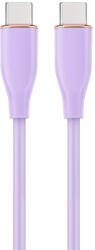 Telefoane - Cablu de date și încărcare Gembird Premium, Silicon, USB-C la USB-C, Power Delivery, 1.5m, Violet (CC-USB2S-CMCM-1.5M-P)