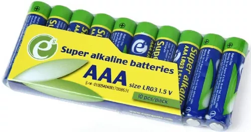 Baterii si acumulatori - Baterii Alcaline GEMBIRD Super Alkaline, AAA (LR03), Set de 10 Bucati
