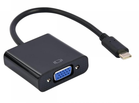 Cabluri & Adaptoare - Adaptor / Cablu USB Type-C - VGA, 15 cm, Negru