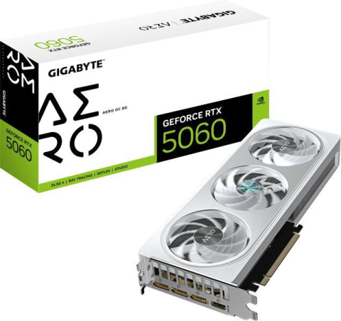 Placi video - Placa video GIGABYTE GeForce RTX 5060 AERO OC 8GB GDDR7, 128-bit, 3x DP, 1x HDMI (GV-N5060AERO OC-8GD) - GIGABYTE