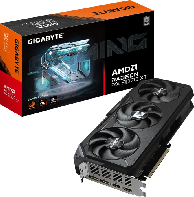 Componente - Placa video GIGABYTE Radeon RX 9070 XT GAMING OC 16GB GDDR6 (GV-R9070XTGAMING OC-16GD) - GIGABYTE