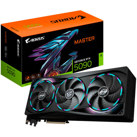 Cabluri & Adaptoare Audio-Video - GIGABYTE Video Card NVIDIA AORUS GeForce RTX 5090 MASTER 32G (32GB GDDR7/512bit, PCI-E 5.0, Recommended PSU 1000W, 16Pin Power connector, 3x DP, 1x HDMI) Black