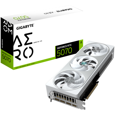 Cabluri & Adaptoare Audio-Video - GIGABYTE Video Card NVIDIA GeForce RTX 5070 AERO OC 12G (12GB GDDR7/192bit, PCI-E 5.0, Recommended PSU 750W, 16Pin Power connector, 3x DP, 1x HDMI)