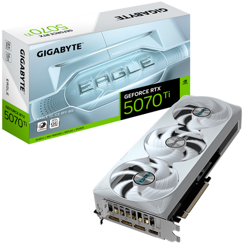 Componente - GIGABYTE Video Card NVIDIA GeForce RTX 5070 Ti EAGLE OC ICE SFF 16G (16GB GDDR7/256bit, PCI-E 5.0, Recommended PSU 750W, 3xDP, 1xHDMI) ATX white