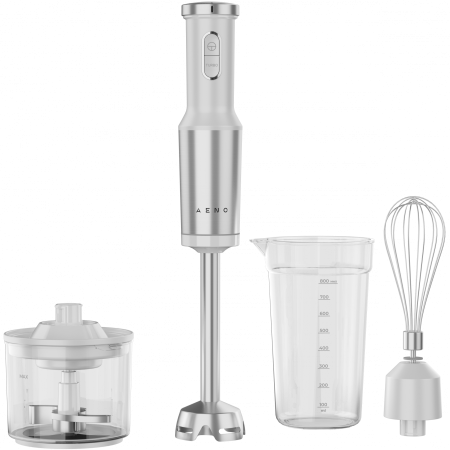 AGD - Hand Blender, 1200W in CB, White, Tiger Teeth Cutter, Whisk, Food Processor, Cup