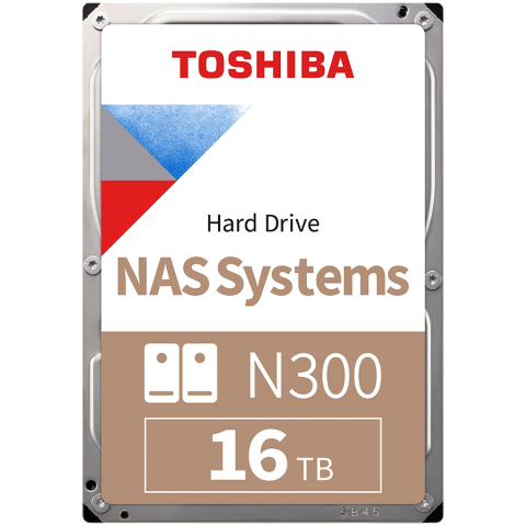 HDD. Hard Disk Drives - HDD NAS TOSHIBA N300 16TB CMR, 3.5'', 1024MB, 7200RPM, SATA, TBW: 180