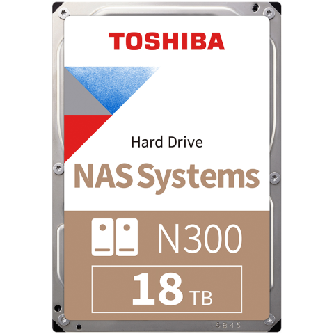 HDD. Hard Disk Drives - HDD NAS TOSHIBA N300 18TB CMR, 3.5'', 1024MB, 7200RPM, SATA, TBW: 180