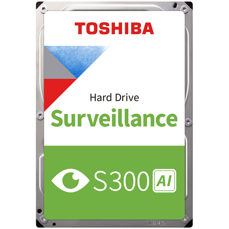 Hard disk uri - HDD Video Surveillance TOSHIBA S300 AI 10TB CMR, 3.5'', 512MB, 7200RPM, SATA, 64 cameras, 24/7, TBW: 550