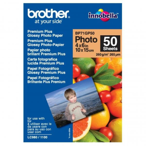 Consumabile - Hârtie foto lucioasă 10 cm x 15 cm originală Brother BP71GP50