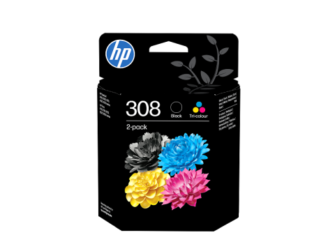 Cartuse inkjet si cerneala - Pachet 2 cartuse cerneala originale HP 308 Black si Tri-Color Combo Pack (6L6S6UE) - HP INC.