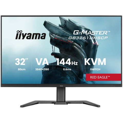 Monitoare\ Televizoare - IIYAMA Gaming Monitor 32 VA Gaming G-Master Red Eagle FreeSync Premium 3840x2160 144Hz 400cd/m2 2xHDMI 2.1 DisplayPort USB-C 95W PD KVM 0.6ms MPRT speakers USB 2x3.2 2xC Black Tuner 15cm height adjust
