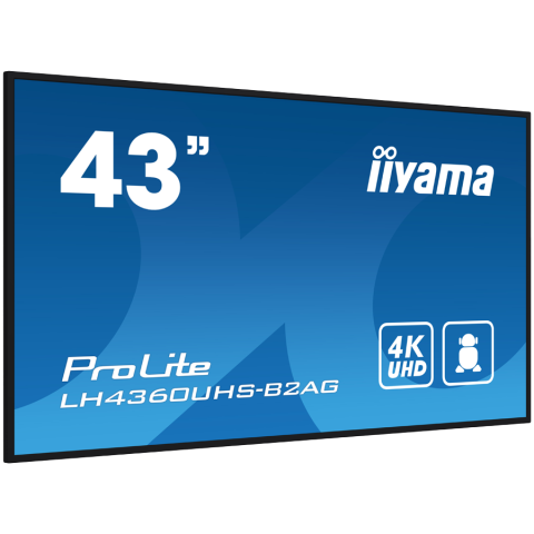 IIYAMA ProLite LH4360UHS-B2AG - Monitor profesional LFD, 43" (42.5"), 4K UHD, 500 cd/m², Android 11 [1]