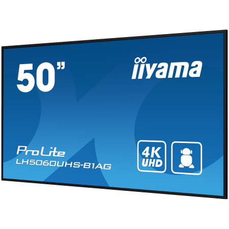 IIYAMA LFD LH5060UHS-B1AG 50" 4K UHD professional digital signage 3840x2160 16:9 500 cd/m² 1200:1 8ms Android 11 OS, iiSignage², FailOver, EShare landscape, portrait [2]