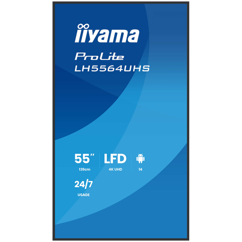 IIYAMA ProLite LH5564UHS-B1AG - Monitor profesional LFD, 55", 4K UHD, 500 cd/m², Android 14 [1]