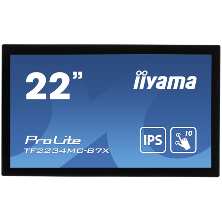 Import - IIYAMA Monitor 21,5" PCAP Bezel Free 10P Touch with Anti-Fingerprint coating, 1920x1080, IPS panel, VGA, DisplayPort, HDMI, 305cd/m² (with touch), Through Glass (Gloves) mode, 1000:1, 8ms, USB Touch I