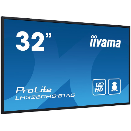 IIYAMA Monitor LED LH3260HS-B1AG 32" 1920x1080 professional digital signage display VA 1920 x 1080 @60Hz 500 cd/m² 8ms Android 11 OS, iiSignage², FailOver, EShare landscape, portrait [1]