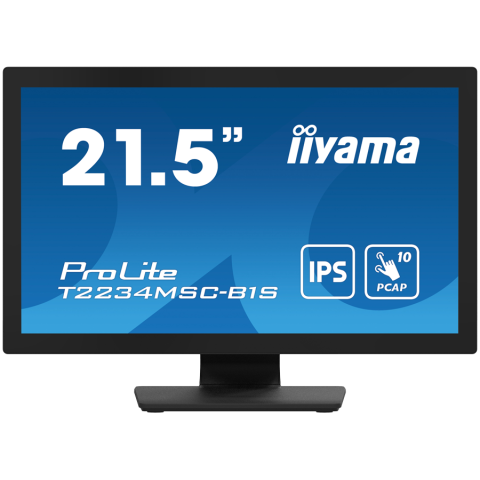 Monitoare\ Televizoare - IIYAMA Monitor LED T2234MSC-B1S 22" Full HD 10pt touchscreen featuring IPS 350 cd/m² 1000:1 8ms projective capacitive VGA HDMI DP