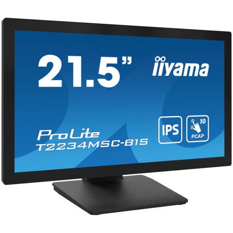 IIYAMA Monitor LED T2234MSC-B1S 22" Full HD 10pt touchscreen featuring IPS 350 cd/m² 1000:1 8ms projective capacitive VGA HDMI DP [1]