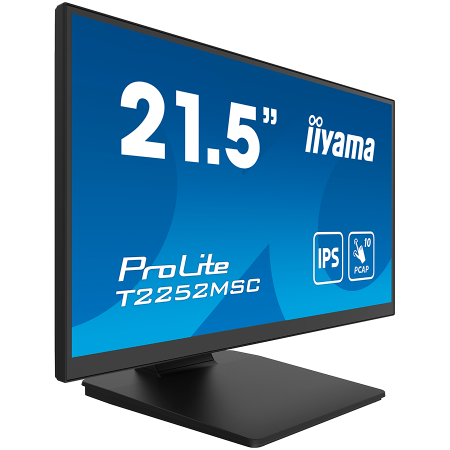 IIYAMA Monitor LED T2252MSC-B2 21.5" IPS TOUCH Capacitive 1920 x 1080, 250 cd/m², 1000:1, 5ms, Touch points 10, Touch method stylus, finger, glove, Touch interface USB, HDMI x1, DisplayPort x1, Speake [2]