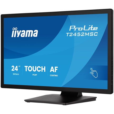 IIYAMA Monitor LED T2452MSC-B2 24" DeepContrast PCAP+ 10pt touchscreen 1920x1080 120Hz 400cd 5ms HDMI DP landscape, face-up tilt [1]