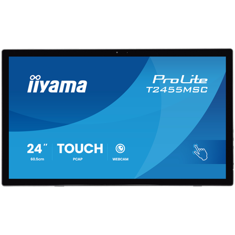 Monitoare\ Televizoare - IIYAMA Monitor LED T2455MSC-B2 24" multi-touch IPS 400cd PCAP integrated webcam and a flexible stand