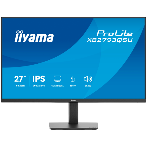 Monitoare - IIYAMA ProLite XB2793QSU-B1 - Monitor LED 27", WQHD (2560 x 1440), 75Hz, IPS, Ergonomic