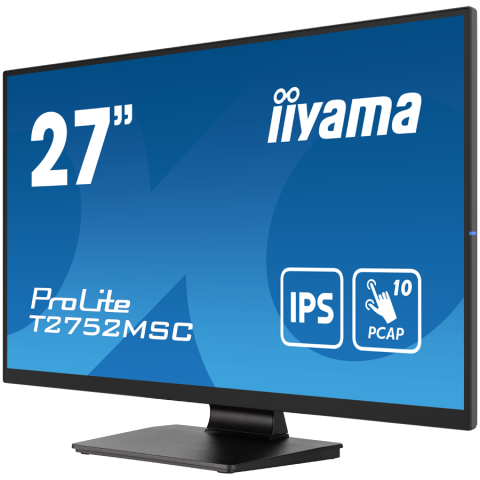 Iiyama ProLite T2752MSC-B1 - LED monitor27" touchscreen 1920 x 1080 Full HD (1080p) @ 60 Hz IPS 400 cd/m² 1000:1 5 ms HDMI DisplayPort speakers black matte [2]