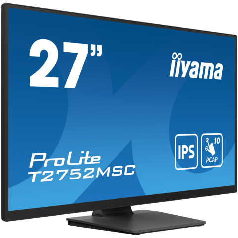 Iiyama ProLite T2752MSC-B1 - LED monitor27" touchscreen 1920 x 1080 Full HD (1080p) @ 60 Hz IPS 400 cd/m² 1000:1 5 ms HDMI DisplayPort speakers black matte [1]