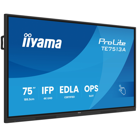 Iiyama Prolite TE7513A-B2AG 75''UHD VA 3840x2160 400cd 1200:1 8ms Android 1, 8/128GB, 40-Points, VGA, HDMI 2x HDMI-out 2x USB-C, Audio mini-jack and Optical Out (S/PDIF), USB Touch Interface, Landscap [3]