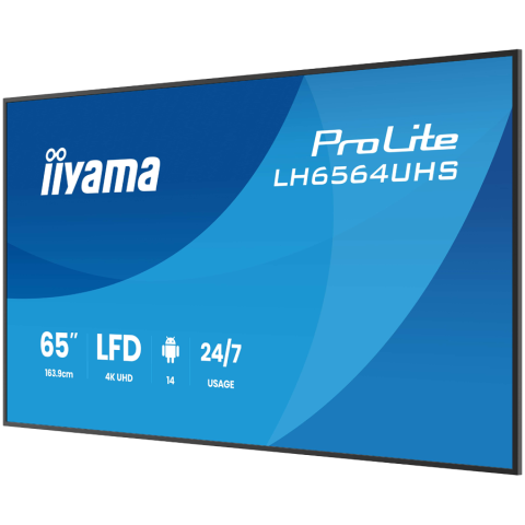 IIYAMAL LFD LH6564UHS-B1AG 65" 4K UHD VA 3840x2160 500cd 5000:1 6.5ms Android 14 OS, iiSignage2, iiControl, iiShare, EShare, FailOver landscape, portrait [2]