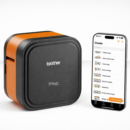 Imprimantă Etichete Brother P-touch CUBE Pro PT-E920BT, Bluetooth, USB-C, 360 dpi, pentru benzi TZe până la 36 mm [1]