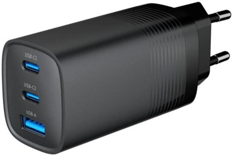 Accesorii telefoane - Incarcator auto Gembird TA-UC-PDQC65-01-BK USB-C PD 18W USB-A negru