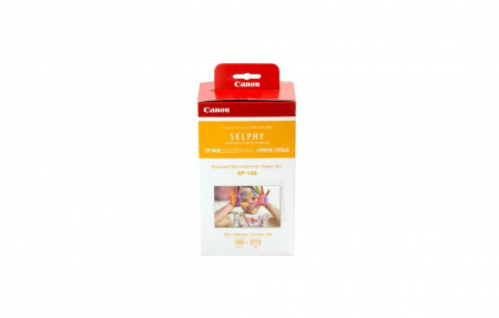 Ribbon - Set Canon RP-108 Ribon + set hartie (10 x 15 cm) pentru 108 printuri, compatibil cu imprimantele CP-820/910