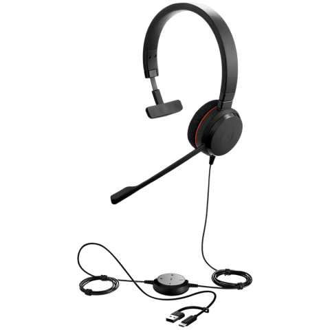 JABRA Evolve 20, Mono MS, USB C/A adapter [1]