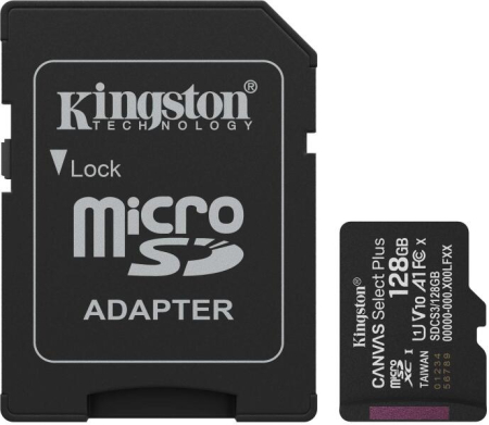 Componente - Card memorie Kingston 128GB microSDXC Canvas Select Plus Gen3 150MB/s A1 + adaptor SD