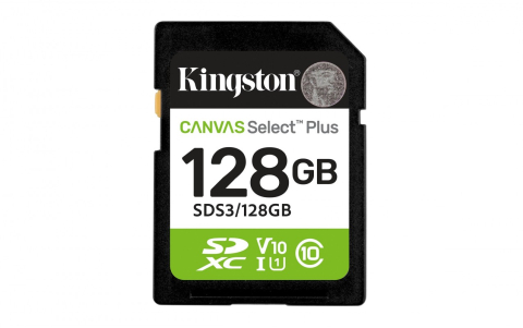 SD Card-uri - Card de memorie Kingston 128GB SDXC Canvas Select Plus Gen3, 150MB/s, C10, UHS-I, U1, V10