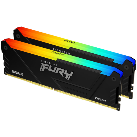 Componente - Kit memorie RAM Kingston FURY Beast RGB, 32GB (2x16GB), DDR4, 3200MT/s, CL16, DIMM