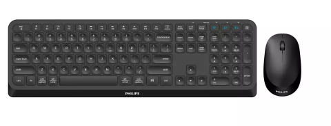 Kit Wireless tastatura si mouse Philips SPT6407B/00, taste numerice, negru [1]