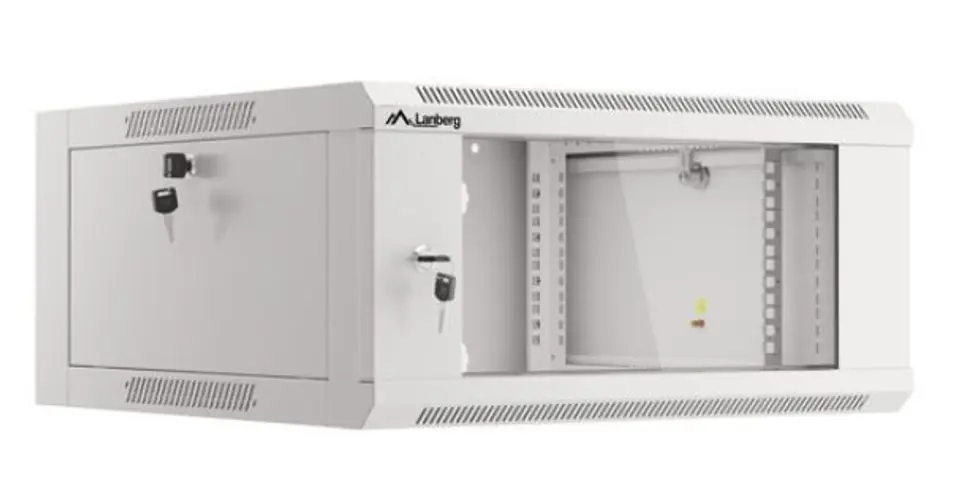 Retelistica - Rack perete 19 inch Lanberg 4U, 570x600 mm, demontabil, Gri (WFFA-5604-10S)