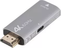 TV - Adaptor video Lanberg AD-HD-DP-01, HDMI tată la DisplayPort mamă, 4K, Argintiu